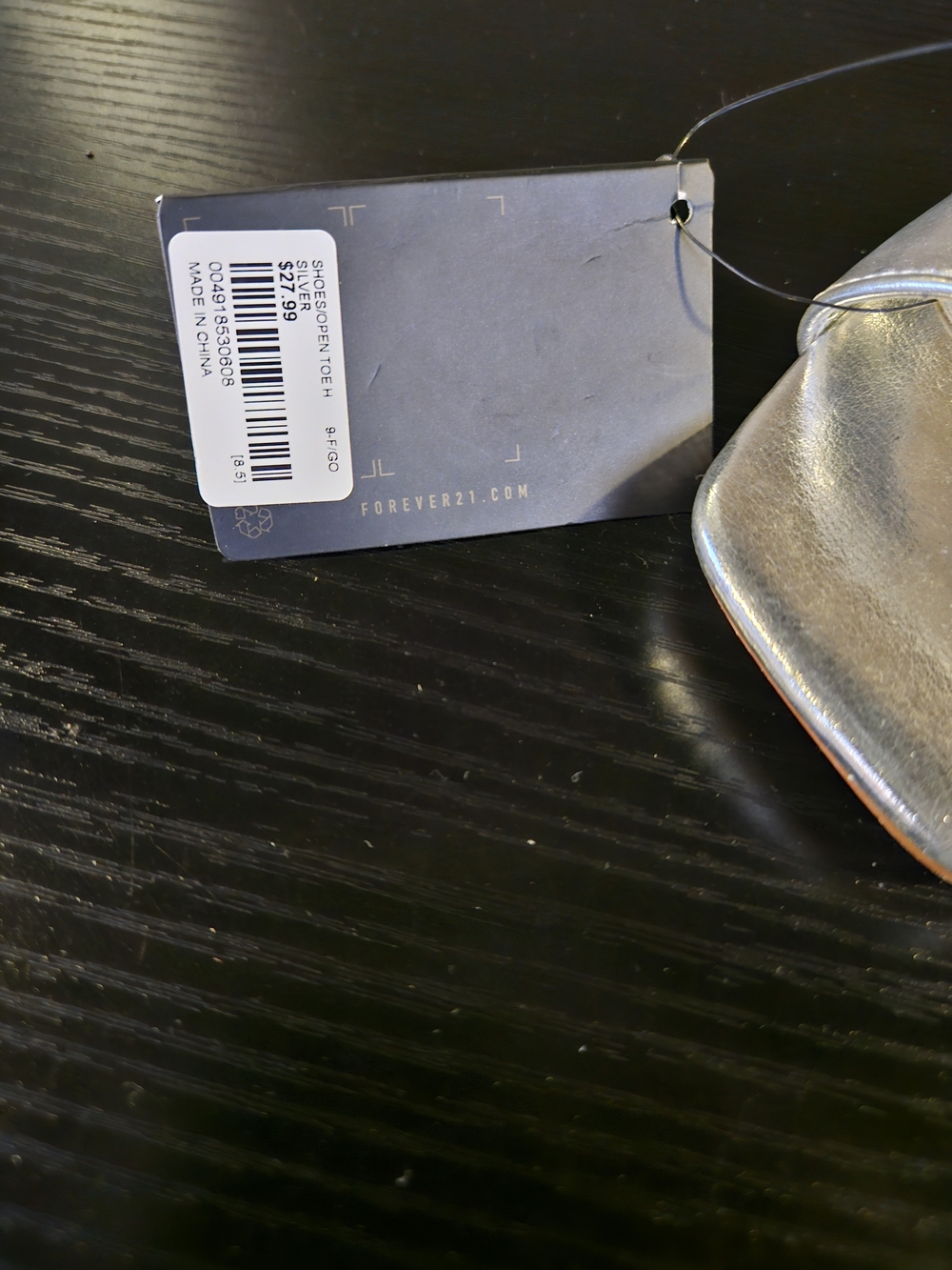 FOREVER 21 Silver Metallic Open-Toe Mule Heels - Picture 8 of 8